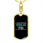 To My Wife Spoiled Wife Black Keychain Stainless Steel or 18k Gold Dog Tag Keyring-Express Your Love Gifts