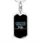 To My Wife Spoiled Wife Black Keychain Stainless Steel or 18k Gold Dog Tag Keyring-Express Your Love Gifts