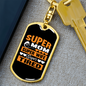 To My Wife Super Mom Super Tired Keychain Stainless Steel or 18k Gold Dog Tag Keyring-Express Your Love Gifts