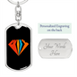 To My Wife Super Wife Keychain Stainless Steel or 18k Gold Dog Tag Keyring-Express Your Love Gifts