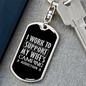 To My Wife Support my Wife's Camping Addiction Keychain Stainless Steel or 18k Gold Dog Tag Keyring-Express Your Love Gifts