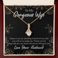 To My Wife Thank You For Being With Me Alluring Ribbon Necklace Message Card-Express Your Love Gifts