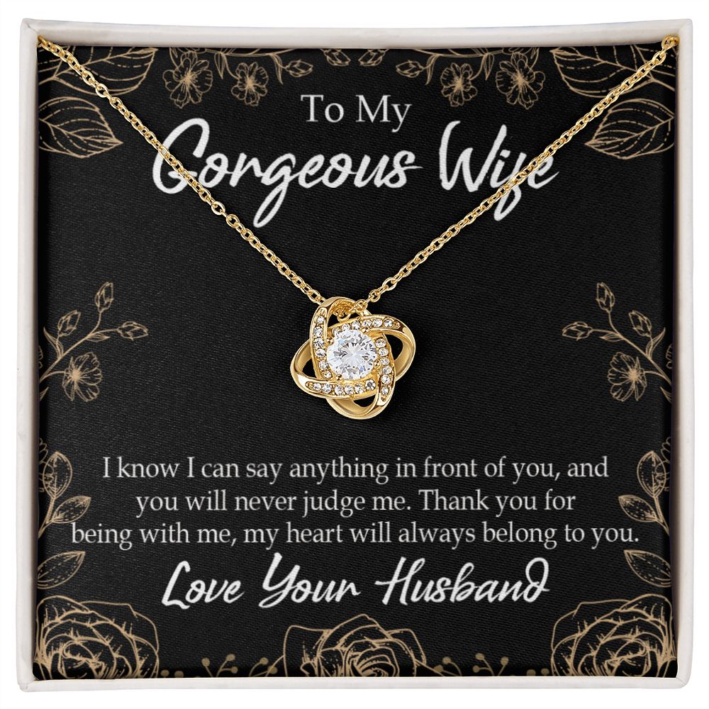 To My Wife Thank You For Being With Me Infinity Knot Necklace Message Card-Express Your Love Gifts