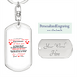 To My Wife Through My Eyes Keychain Stainless Steel or 18k Gold Dog Tag Keyring-Express Your Love Gifts
