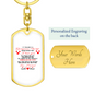 To My Wife Through My Eyes Keychain Stainless Steel or 18k Gold Dog Tag Keyring-Express Your Love Gifts