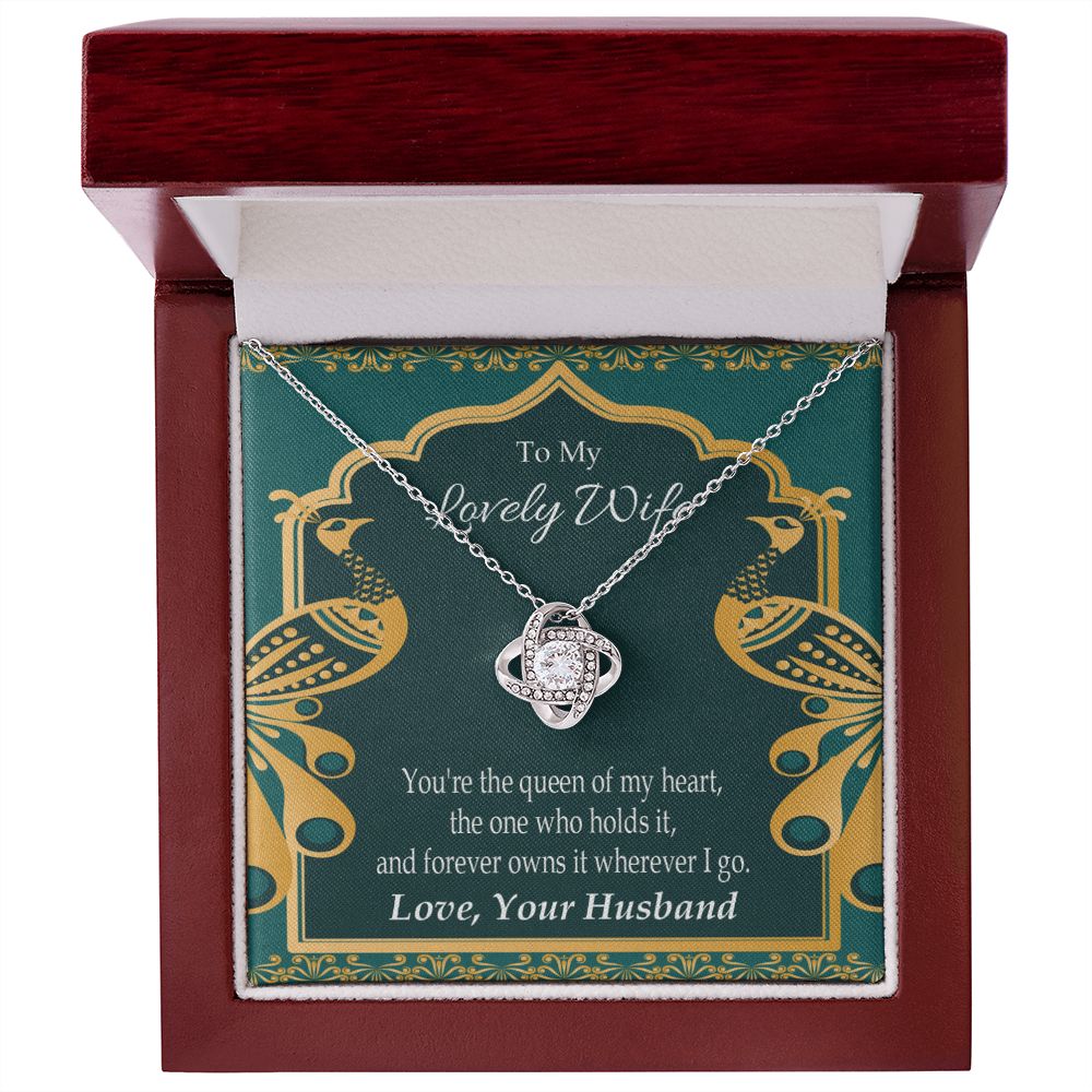 To My Wife To My Lovely Wife Infinity Knot Necklace Message Card-Express Your Love Gifts