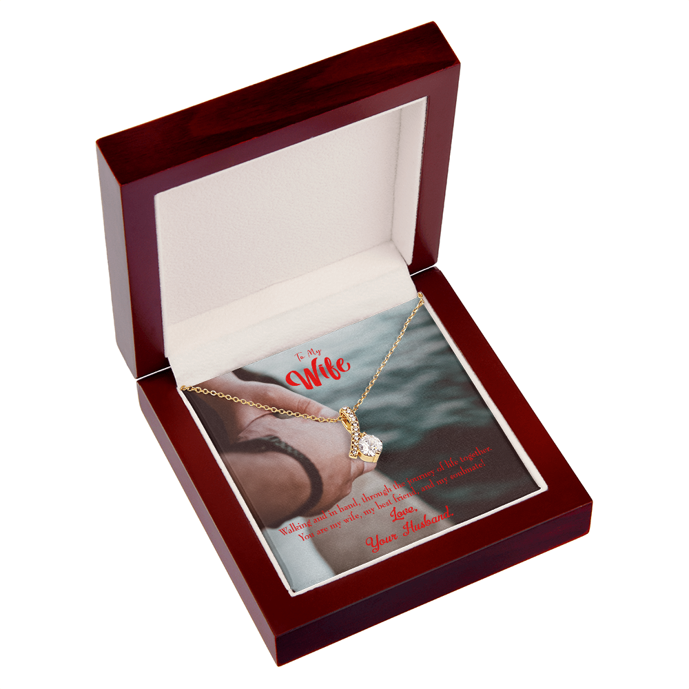 To My Wife To my Soulmate Alluring Ribbon Necklace Message Card-Express Your Love Gifts