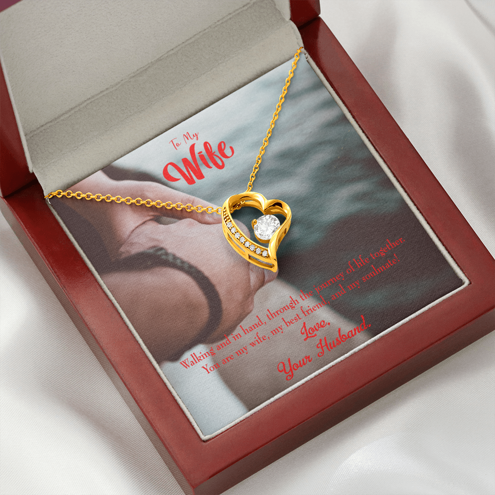 To My Wife To my Soulmate Forever Necklace w Message Card-Express Your Love Gifts