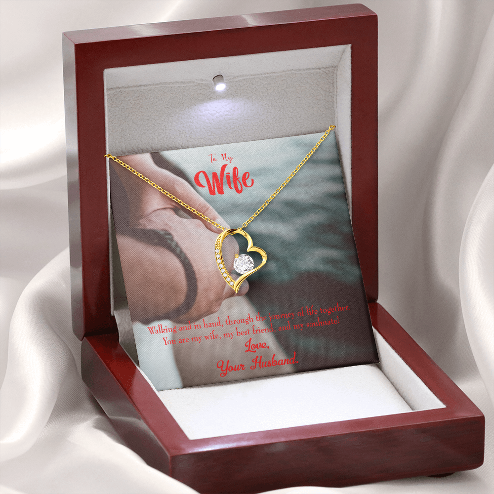 To My Wife To my Soulmate Forever Necklace w Message Card-Express Your Love Gifts
