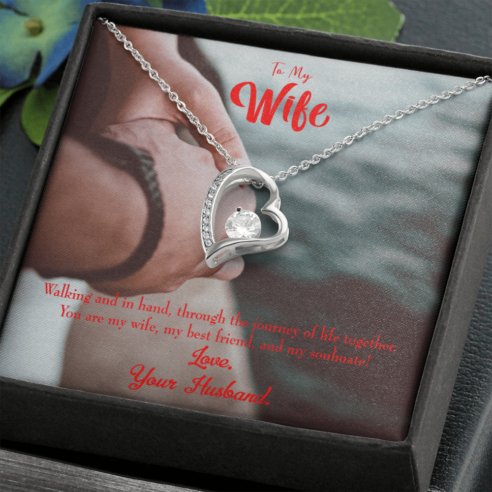 To My Wife To my Soulmate Forever Necklace w Message Card-Express Your Love Gifts