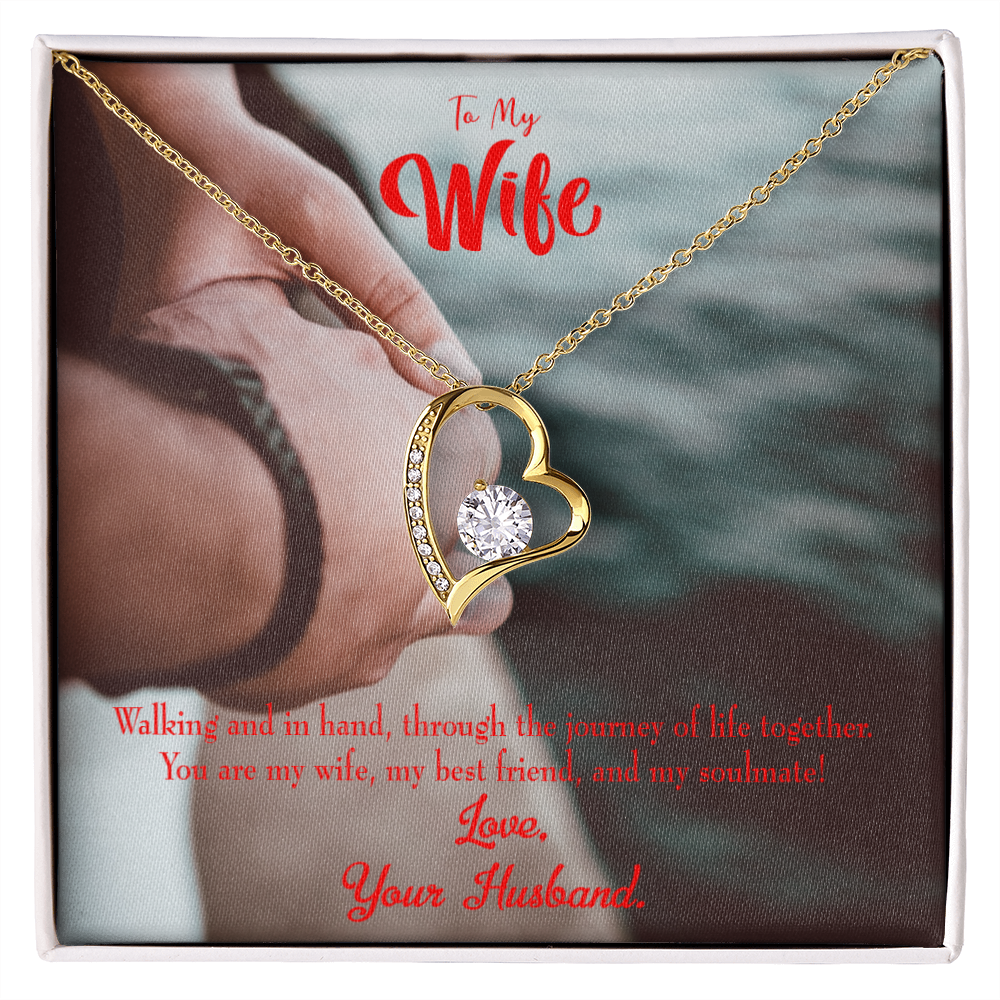 To My Wife To my Soulmate Forever Necklace w Message Card-Express Your Love Gifts