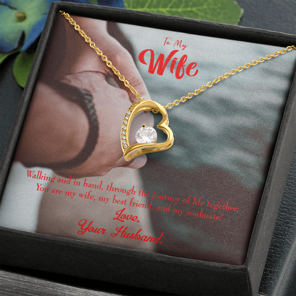 To My Wife To my Soulmate Forever Necklace w Message Card-Express Your Love Gifts