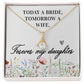 To My Wife Today a Bride Alluring Ribbon Necklace Message Card-Express Your Love Gifts