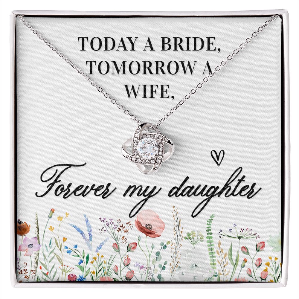 To My Wife Today a Bride Infinity Knot Necklace Message Card-Express Your Love Gifts