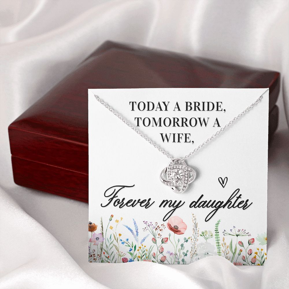 To My Wife Today a Bride Infinity Knot Necklace Message Card-Express Your Love Gifts