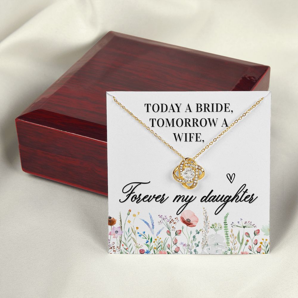 To My Wife Today a Bride Infinity Knot Necklace Message Card-Express Your Love Gifts