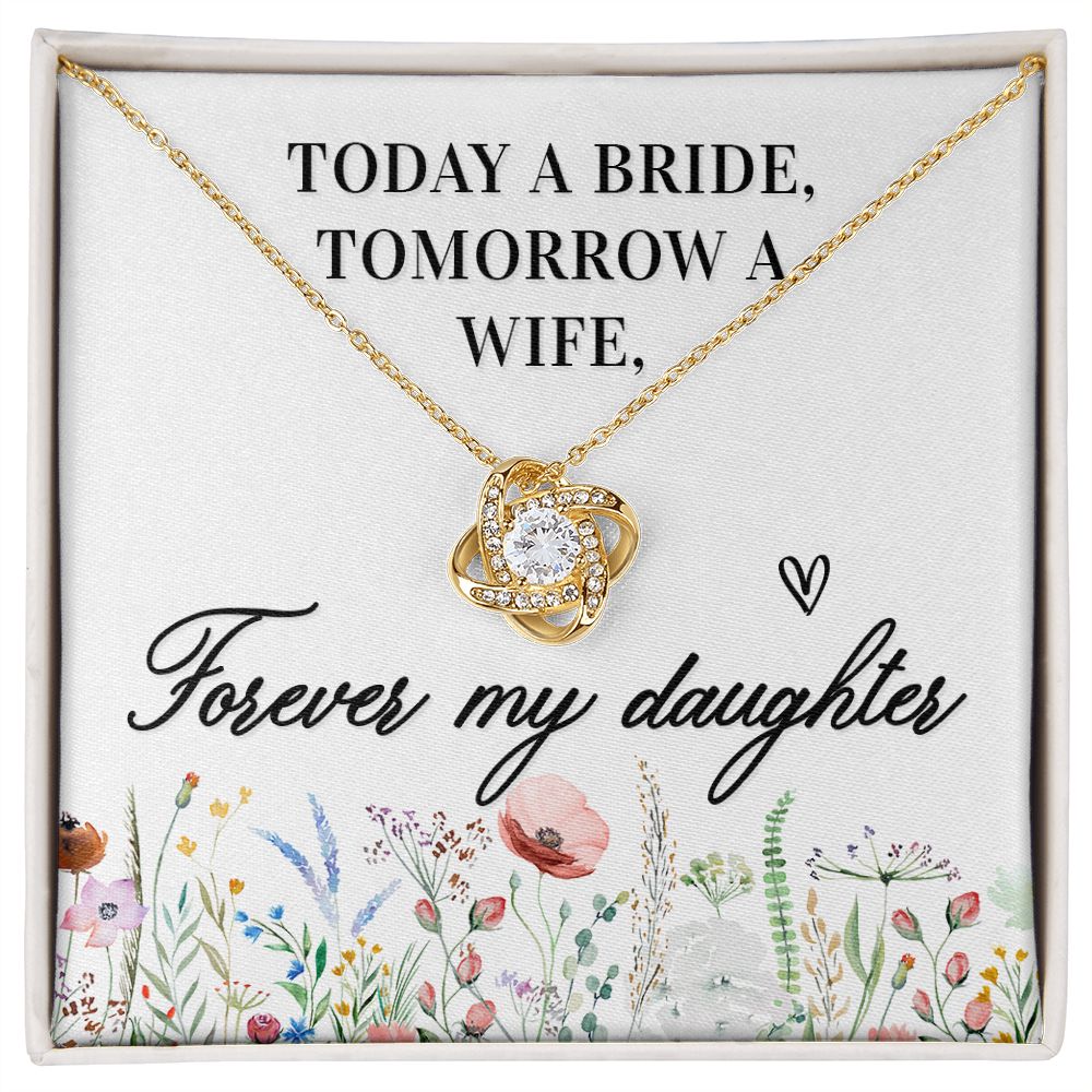 To My Wife Today a Bride Infinity Knot Necklace Message Card-Express Your Love Gifts