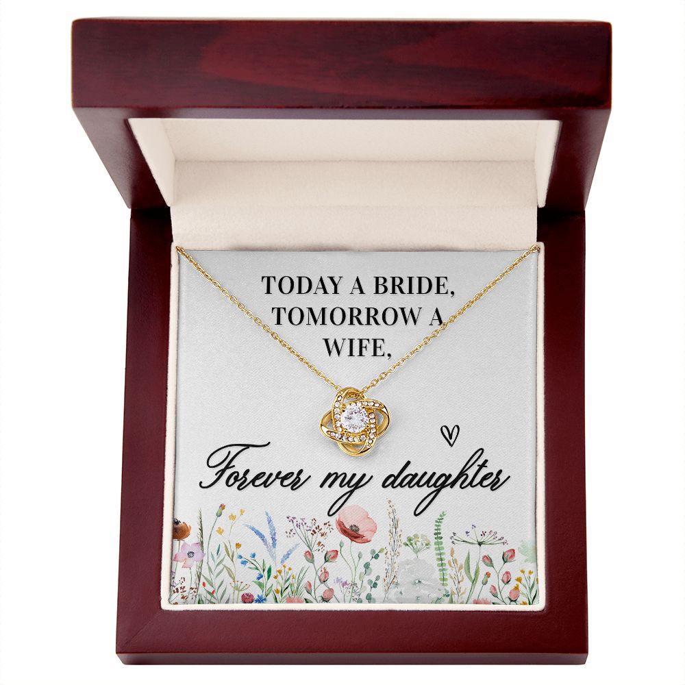 To My Wife Today a Bride Infinity Knot Necklace Message Card-Express Your Love Gifts