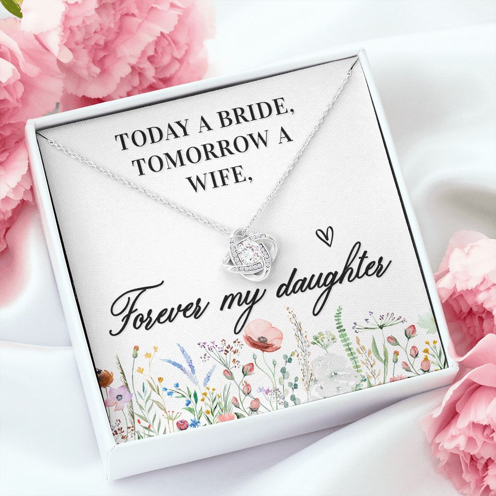 To My Wife Today a Bride Infinity Knot Necklace Message Card-Express Your Love Gifts