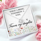 To My Wife Today a Bride Infinity Knot Necklace Message Card-Express Your Love Gifts