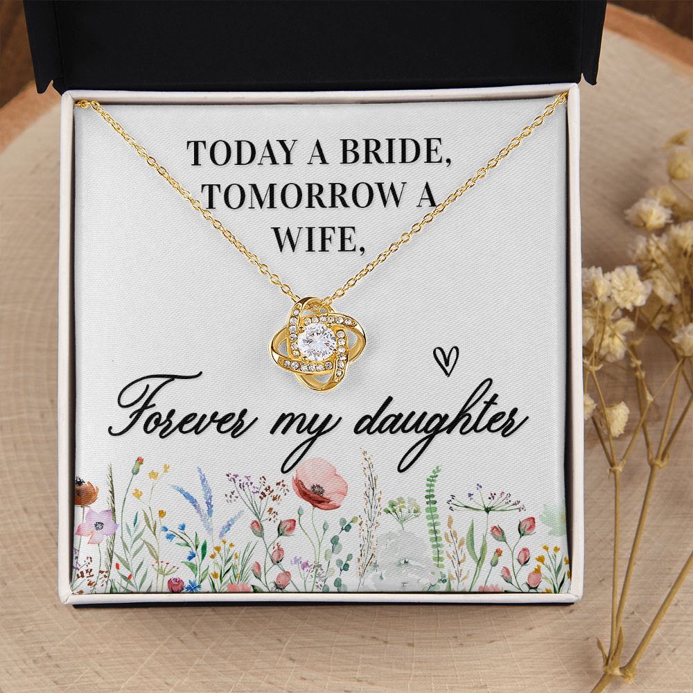To My Wife Today a Bride Infinity Knot Necklace Message Card-Express Your Love Gifts