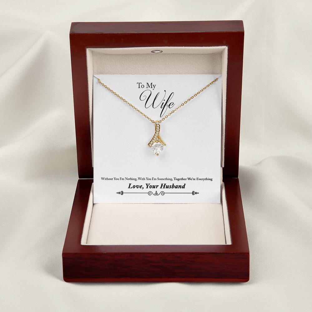To My Wife Together We're Everything Alluring Ribbon Necklace Message Card-Express Your Love Gifts