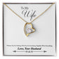 To My Wife Together We're Everything From Husband Forever Necklace w Message Card-Express Your Love Gifts