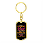 To My Wife Trucker Woman is Stronger Keychain Stainless Steel or 18k Gold Dog Tag Keyring-Express Your Love Gifts