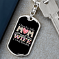 To My Wife Two Titles Mom and Wife Keychain Stainless Steel or 18k Gold Dog Tag Keyring-Express Your Love Gifts