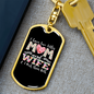 To My Wife Two Titles Mom and Wife Keychain Stainless Steel or 18k Gold Dog Tag Keyring-Express Your Love Gifts