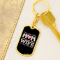To My Wife Two Titles Mom and Wife Keychain Stainless Steel or 18k Gold Dog Tag Keyring-Express Your Love Gifts