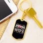 To My Wife Two Titles Mom and Wife Keychain Stainless Steel or 18k Gold Dog Tag Keyring-Express Your Love Gifts