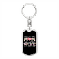 To My Wife Two Titles Mom and Wife Keychain Stainless Steel or 18k Gold Dog Tag Keyring-Express Your Love Gifts