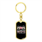 To My Wife Two Titles Mom and Wife Keychain Stainless Steel or 18k Gold Dog Tag Keyring-Express Your Love Gifts