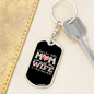 To My Wife Two Titles Mom and Wife Keychain Stainless Steel or 18k Gold Dog Tag Keyring-Express Your Love Gifts