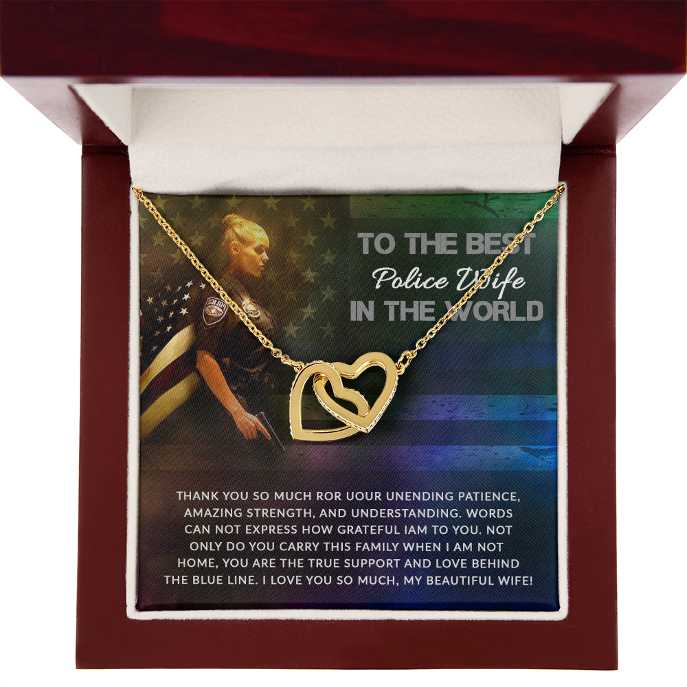 To My Wife Unending Patience Police Wife Inseparable Necklace-Express Your Love Gifts