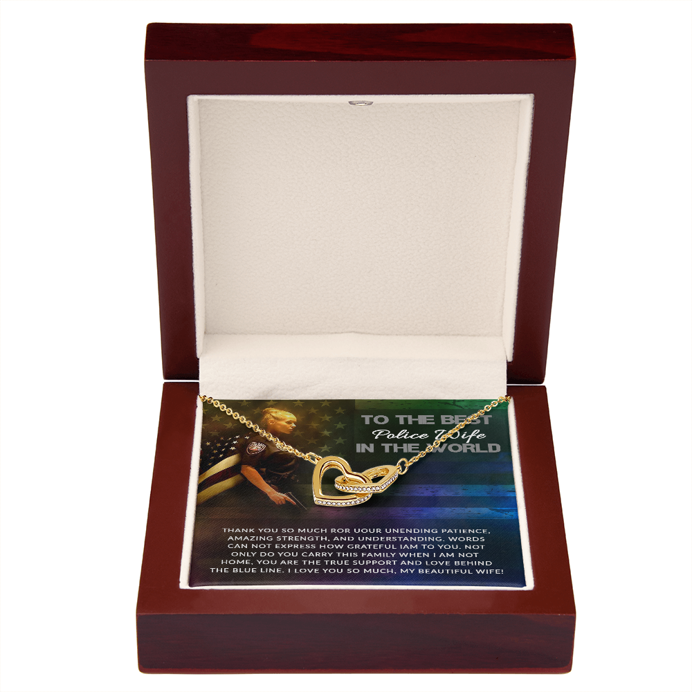 To My Wife Unending Patience Police Wife Inseparable Necklace-Express Your Love Gifts