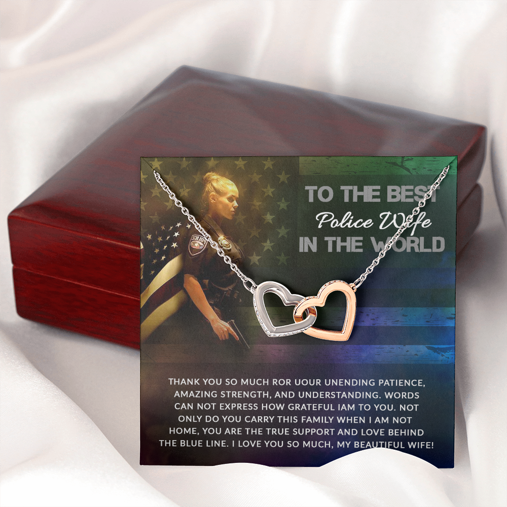 To My Wife Unending Patience Police Wife Inseparable Necklace-Express Your Love Gifts
