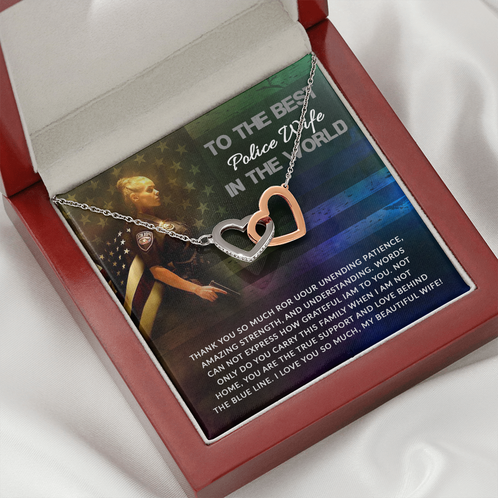 To My Wife Unending Patience Police Wife Inseparable Necklace-Express Your Love Gifts