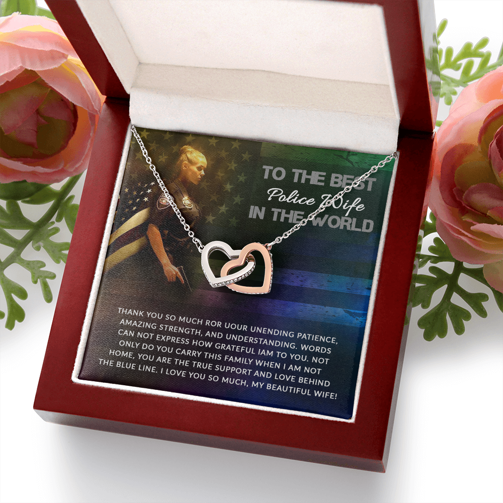 To My Wife Unending Patience Police Wife Inseparable Necklace-Express Your Love Gifts