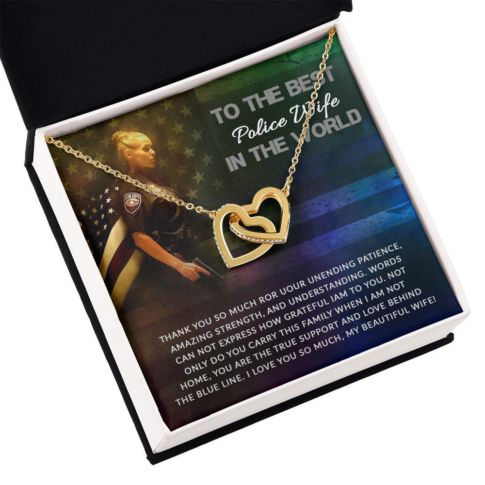 To My Wife Unending Patience Police Wife Inseparable Necklace-Express Your Love Gifts