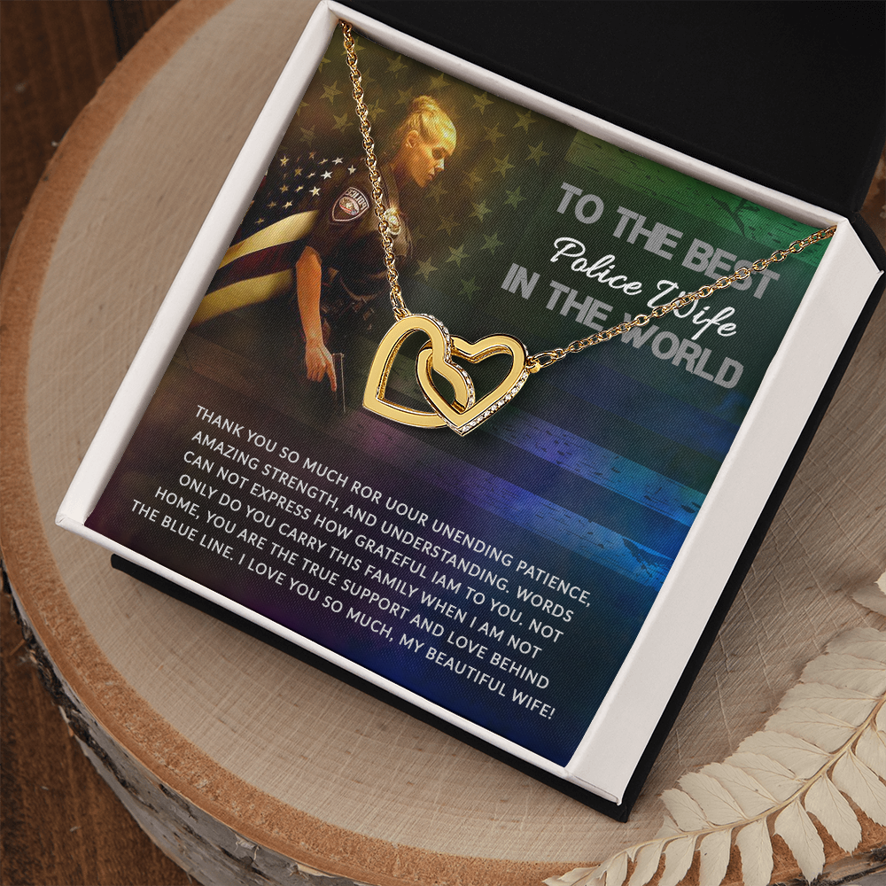 To My Wife Unending Patience Police Wife Inseparable Necklace-Express Your Love Gifts