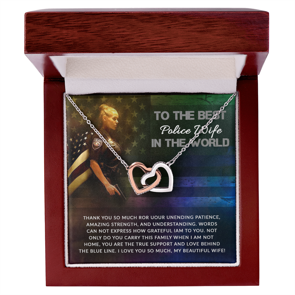 To My Wife Unending Patience Police Wife Inseparable Necklace-Express Your Love Gifts