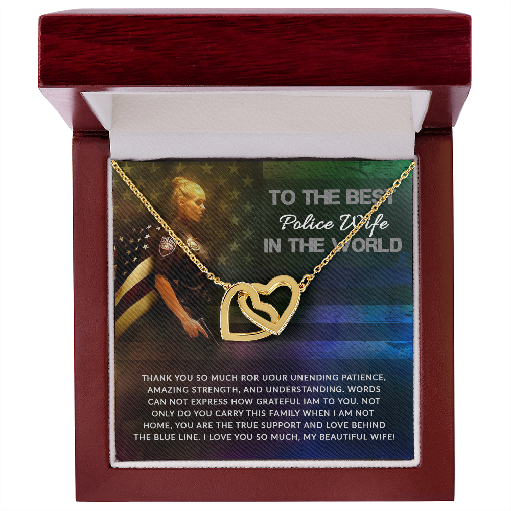 To My Wife Unending Patience Police Wife Inseparable Necklace-Express Your Love Gifts