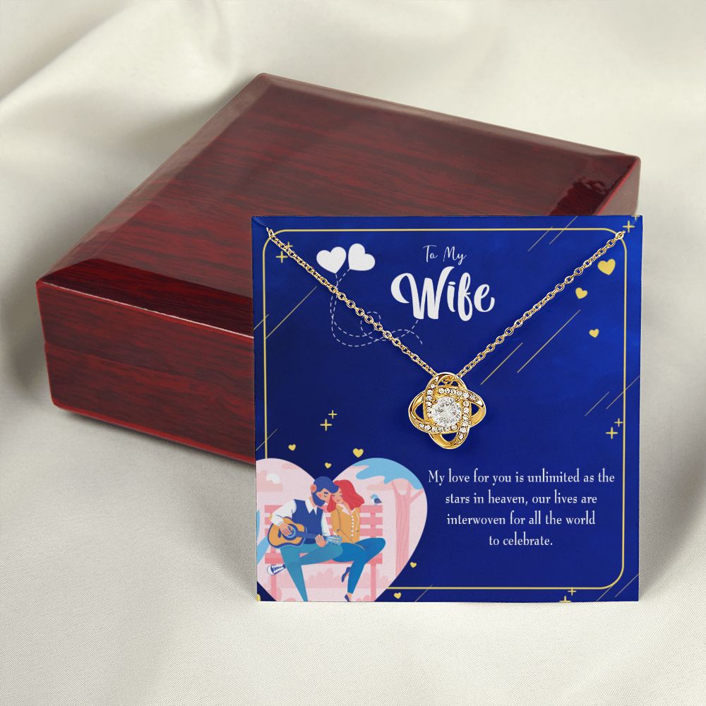 To My Wife Unlimited Love Infinity Knot Necklace Message Card-Express Your Love Gifts