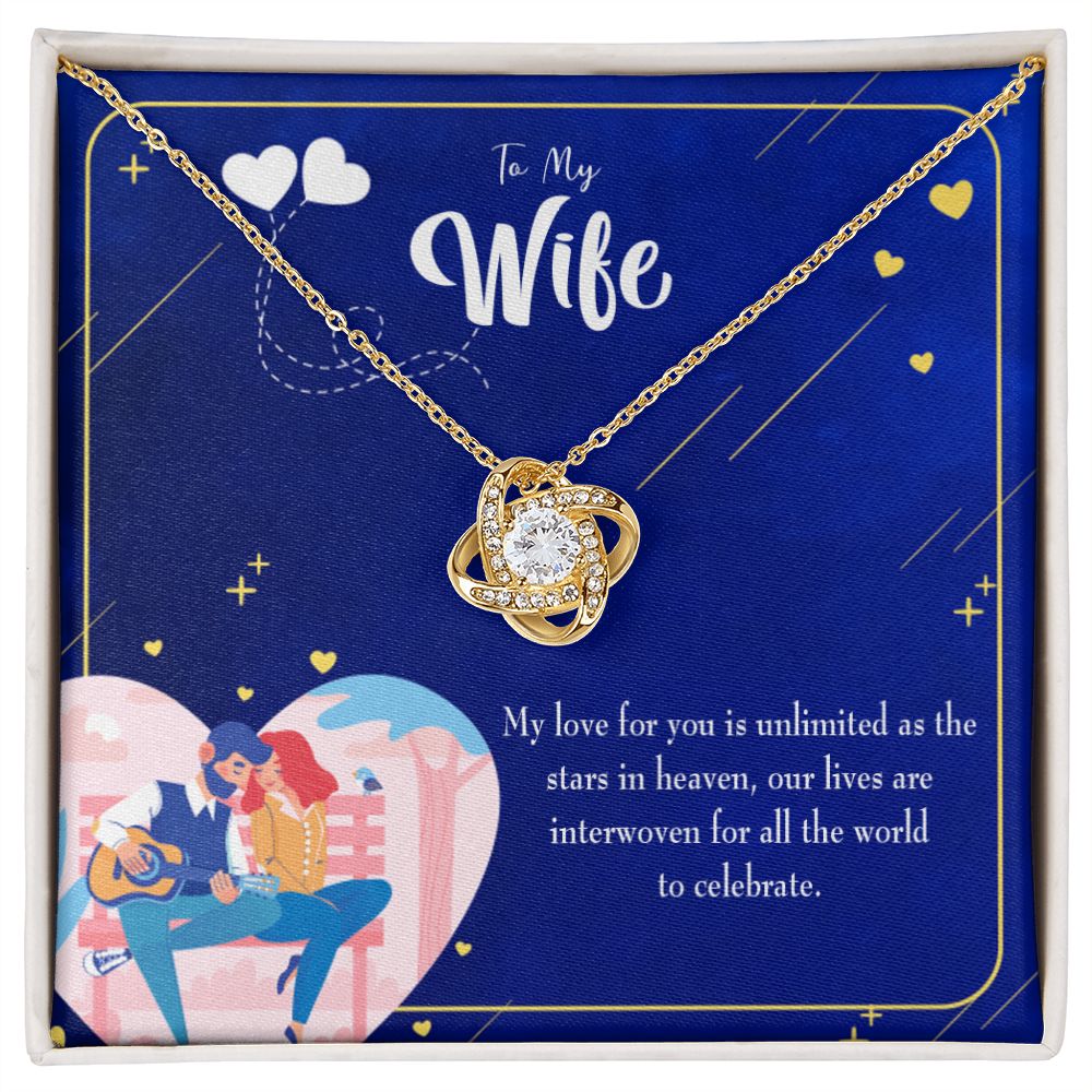 To My Wife Unlimited Love Infinity Knot Necklace Message Card-Express Your Love Gifts