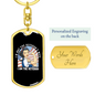 To My Wife Veteran Wife Keychain Stainless Steel or 18k Gold Dog Tag Keyring-Express Your Love Gifts