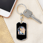 To My Wife Veteran Wife Keychain Stainless Steel or 18k Gold Dog Tag Keyring-Express Your Love Gifts