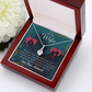To My Wife We Are a Team Alluring Ribbon Necklace Message Card-Express Your Love Gifts