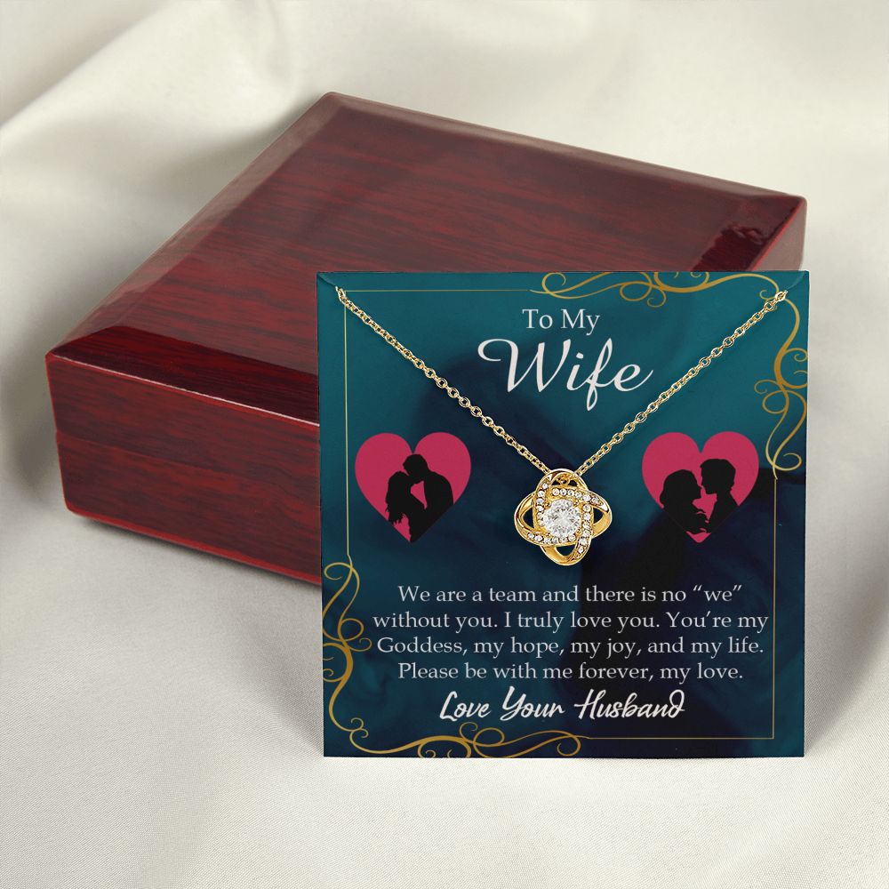 To My Wife We Are a Team Infinity Knot Necklace Message Card-Express Your Love Gifts